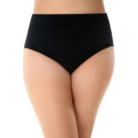 NEW MAGICSUIT plus size jersey shirred tankini bottom in black - Picture 1 of 2